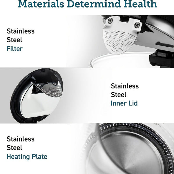 Electric Kettle with Stainless Steel Filter and Inner Lid, 1200W Wide Opening 1.7L Glass Tea Kettle & Hot Water Boiler