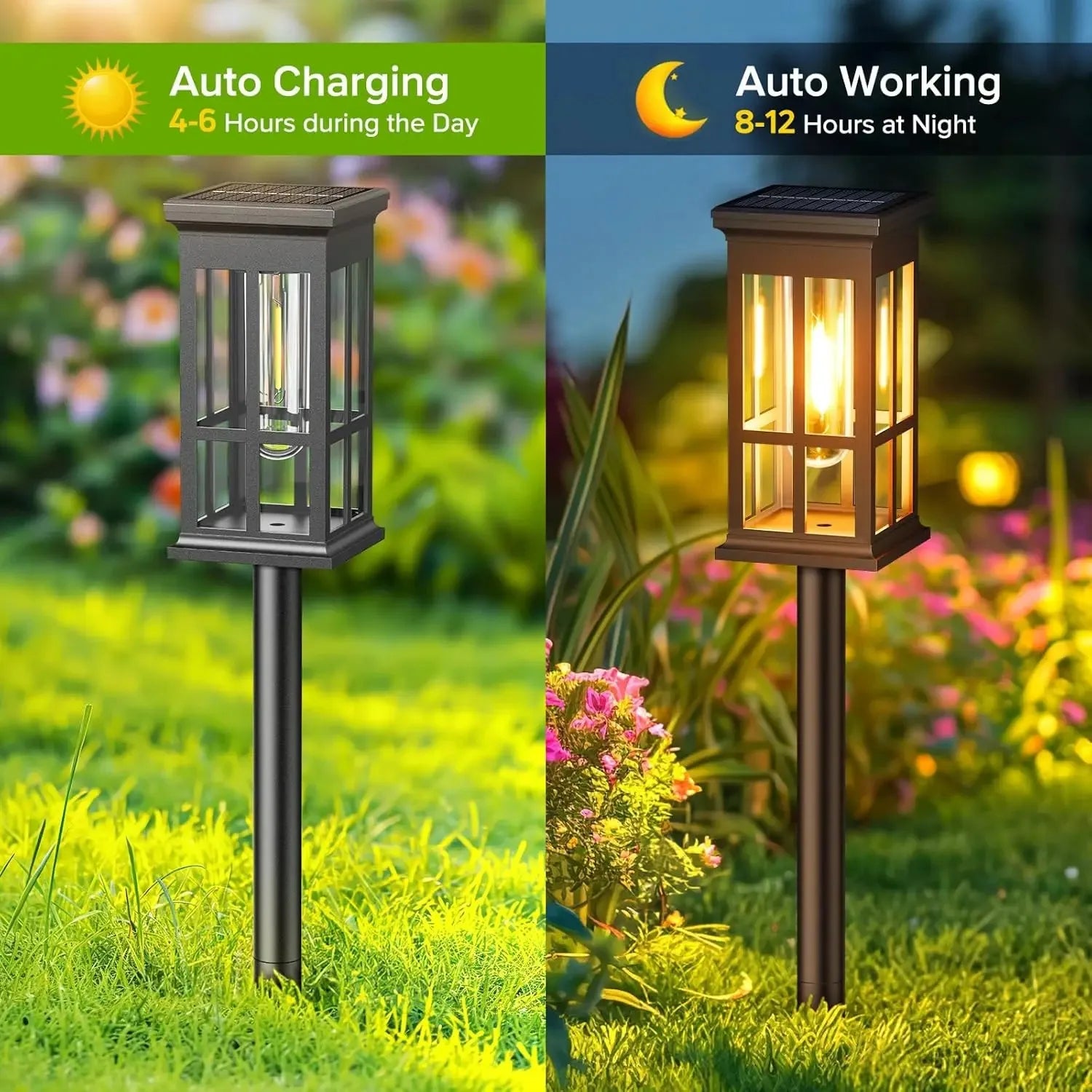 LED Solar Pathway Light-Outdoor Solar Lamp, Waterproof Landscape Lighting for Garden, Yard, Patio, Walkway, Driveway, Camping