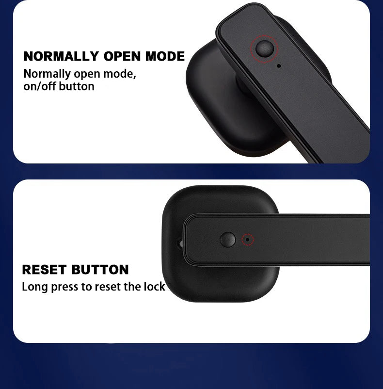 M6 Digital Fingerprint Door Lock by RAYKUBE with Tuya BLE – Password, Key, IC Card & Smartlife App Unlock