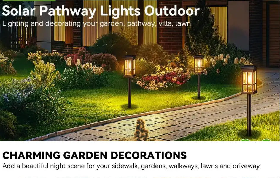 LED Solar Pathway Light-Outdoor Solar Lamp, Waterproof Landscape Lighting for Garden, Yard, Patio, Walkway, Driveway, Camping