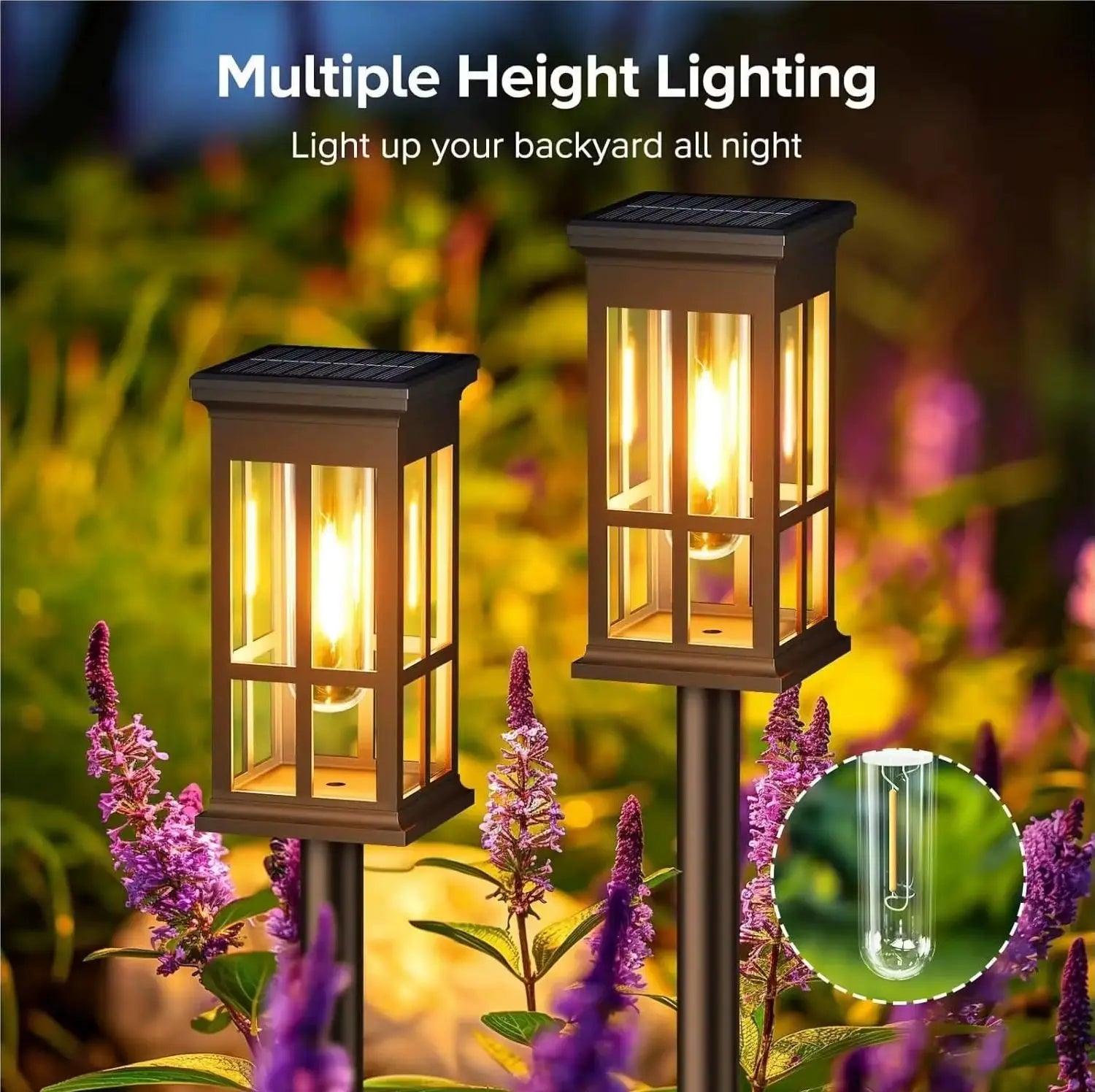 LED Solar Pathway Light-Outdoor Solar Lamp, Waterproof Landscape Lighting for Garden, Yard, Patio, Walkway, Driveway, Camping