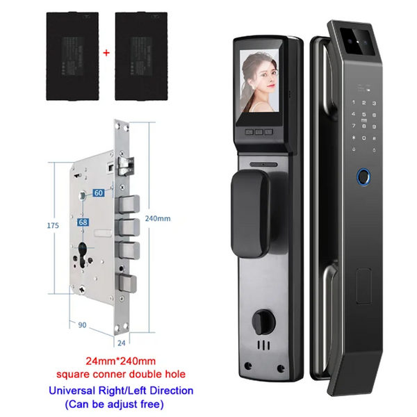 Digital Door Lock With Camera 3D Face Recognition, FIngerprint, Password, Keyless Electronic