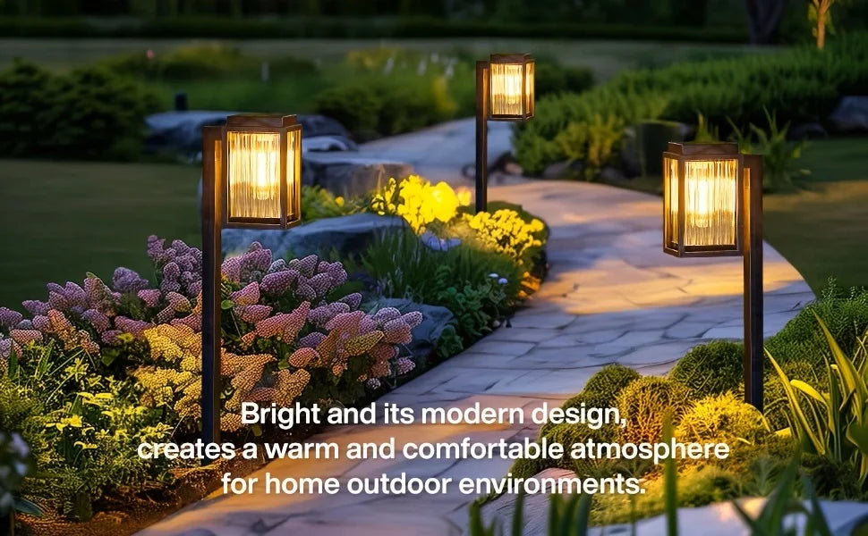 LED Solar Pathway Lights-Solar Waterproof Outdoor Lamp Lighting, Landscape Lawn, LED Lights for Yard, Patio, Walkway, Driveway, 2/6 Pack