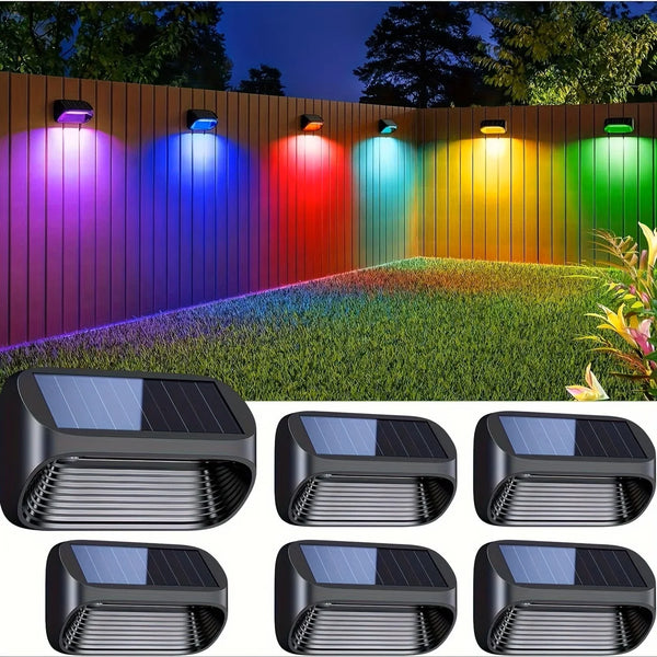 LED Solar Lights-Solar Wall Fence Lights,  Outdoor Waterproof Lamp, Warm White RGB Modes, Backyard, Patio, Deck, Railing, Wall Lights
