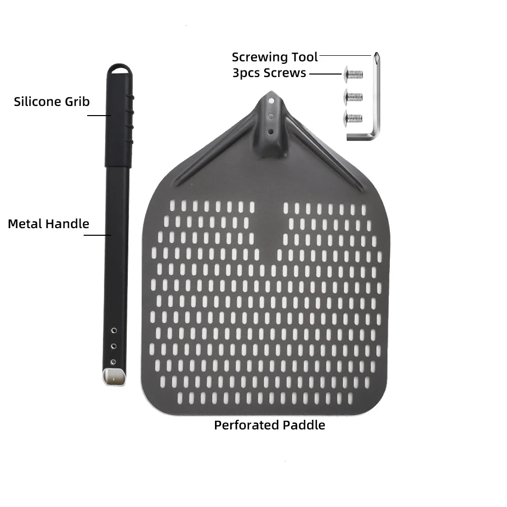 Home Kitchen: Pizza Shovel: Big Perforated Shovel Paddle - Multiple Sizes from 10 to 16 Inch