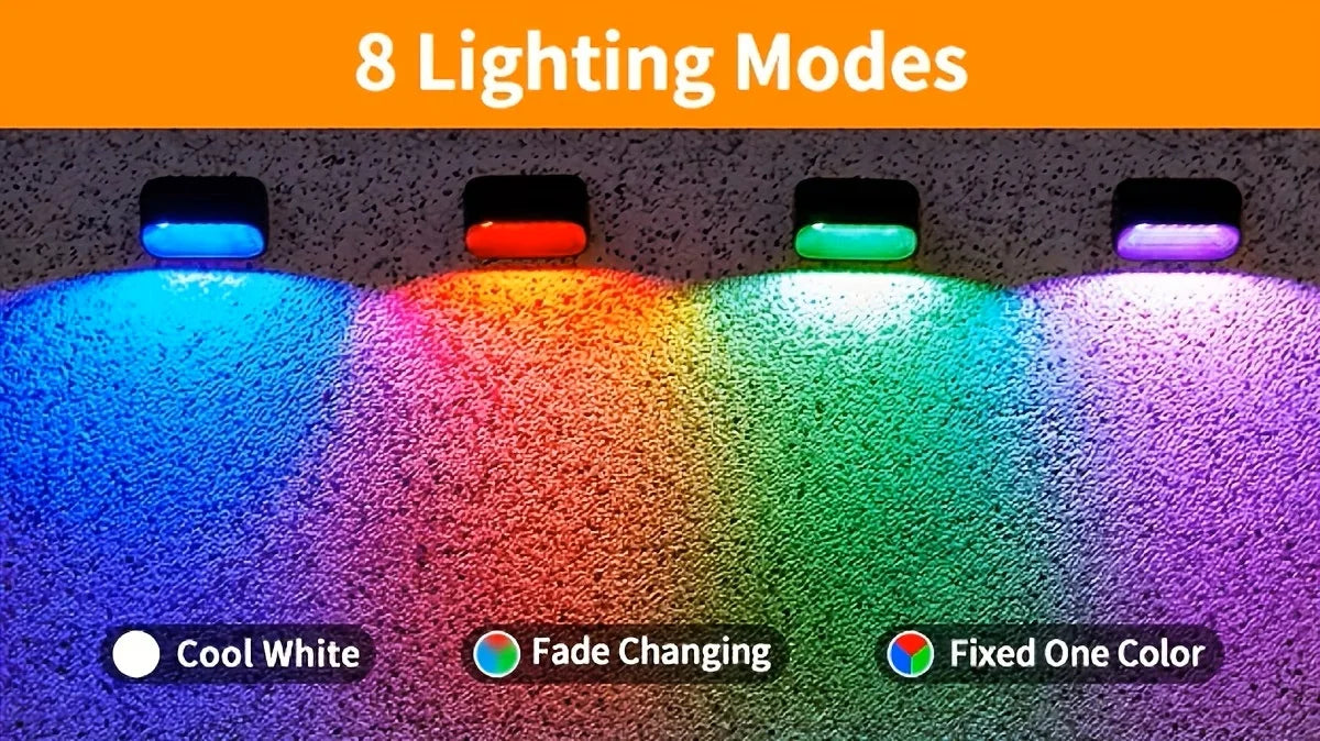 LED Solar Lights-Solar Wall Fence Lights,  Outdoor Waterproof Lamp, Warm White RGB Modes, Backyard, Patio, Deck, Railing, Wall Lights