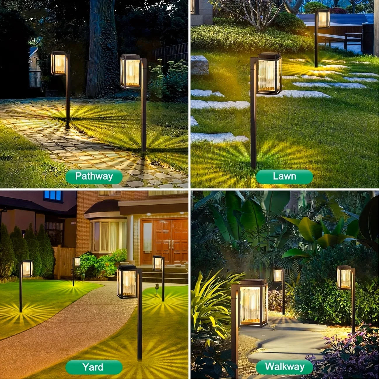 LED Solar Pathway Lights-Solar Waterproof Outdoor Lamp Lighting, Landscape Lawn, LED Lights for Yard, Patio, Walkway, Driveway, 2/6 Pack