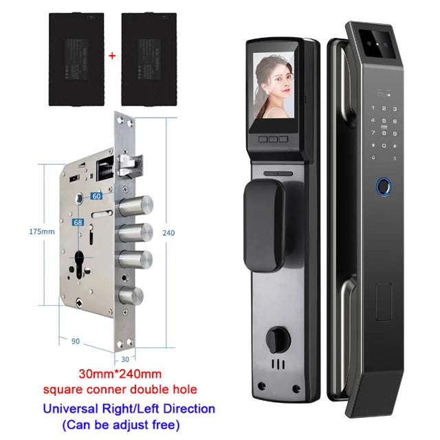 Electronic Door Lock-3D Face Recognition, Unlock Digital Door Lock With Camera FIngerprint Password Unlock Keyless