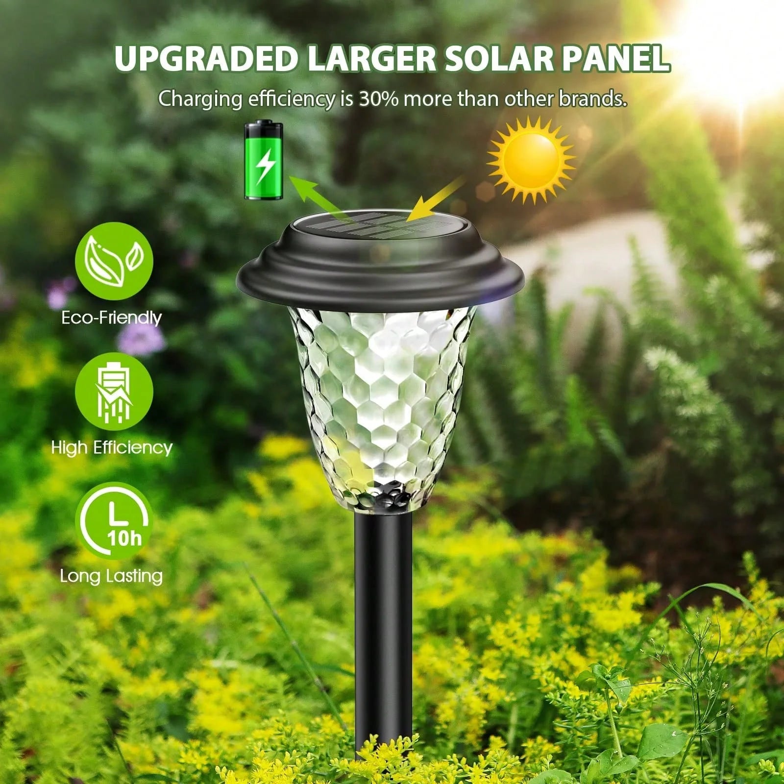 LED Solar Pathway Lights-Bright RGB Color Changing or Warm White Lamp, Outdoor Waterproof Garden Lamp Solar Powered Landscape Path Lights for Yard