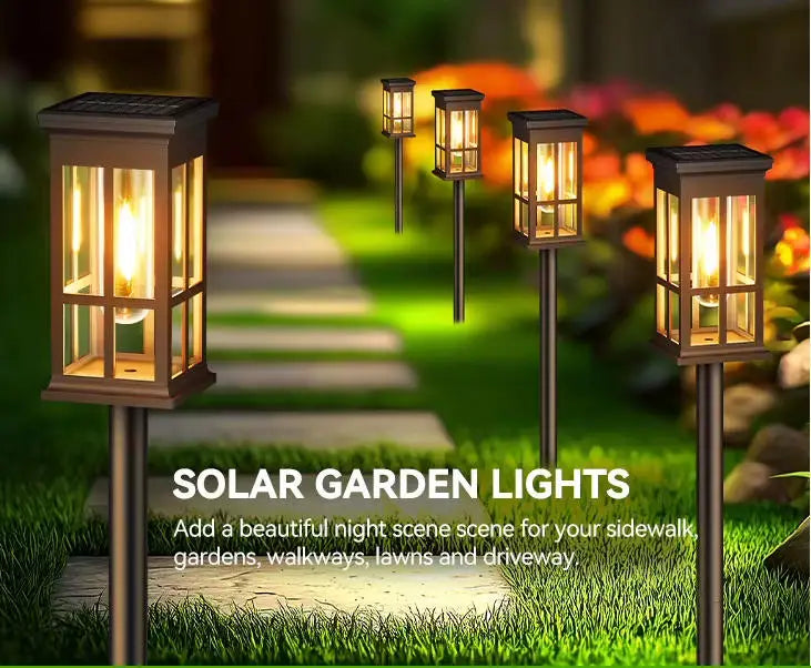LED Solar Pathway Light-Outdoor Solar Lamp, Waterproof Landscape Lighting for Garden, Yard, Patio, Walkway, Driveway, Camping