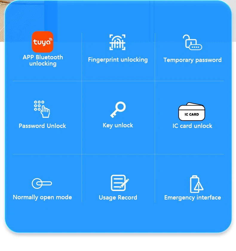 M6 Digital Fingerprint Door Lock by RAYKUBE with Tuya BLE – Password, Key, IC Card & Smartlife App Unlock