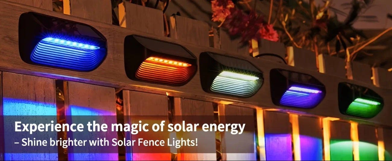 LED Solar Lights-Solar Wall Fence Lights,  Outdoor Waterproof Lamp, Warm White RGB Modes, Backyard, Patio, Deck, Railing, Wall Lights