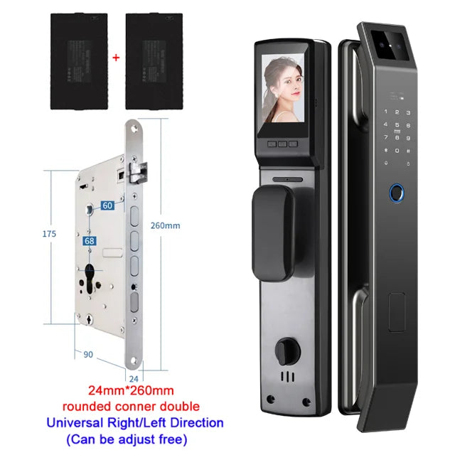 Digital Door Lock With Camera 3D Face Recognition, FIngerprint, Password, Keyless Electronic