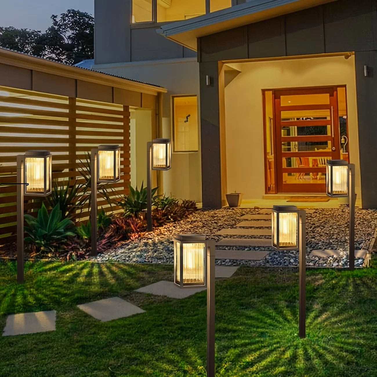 LED Solar Pathway Lights-Solar Waterproof Outdoor Lamp Lighting, Landscape Lawn, LED Lights for Yard, Patio, Walkway, Driveway, 2/6 Pack
