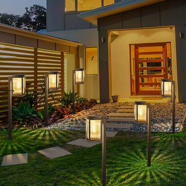 LED Solar Pathway Lights-Solar Waterproof Outdoor Lamp Lighting, Landscape Lawn, LED Lights for Yard, Patio, Walkway, Driveway, 2/6 Pack