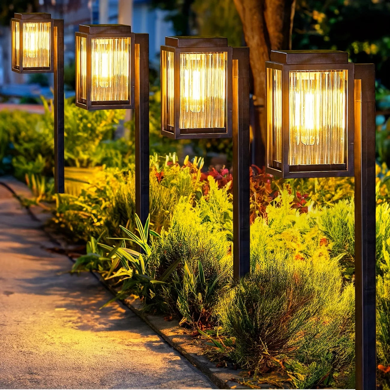 LED Solar Pathway Lights-Solar Waterproof Outdoor Lamp Lighting, Landscape Lawn, LED Lights for Yard, Patio, Walkway, Driveway, 2/6 Pack