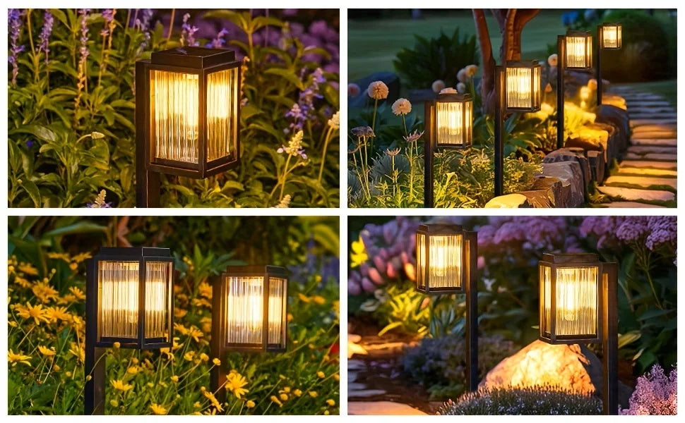 LED Solar Pathway Lights-Solar Waterproof Outdoor Lamp Lighting, Landscape Lawn, LED Lights for Yard, Patio, Walkway, Driveway, 2/6 Pack