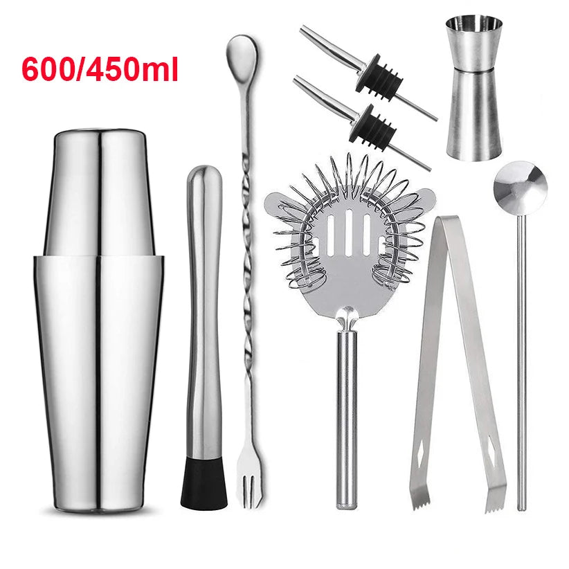 Home Kitchen: Cocktail Shaker: Stainless Steel Mixer - Boston Shaker for Bartenders - UPORS 550ML/750ML