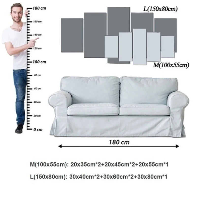 Canvas Painting, 5 Panel Dreamy Dandelion Decoration Wall Art