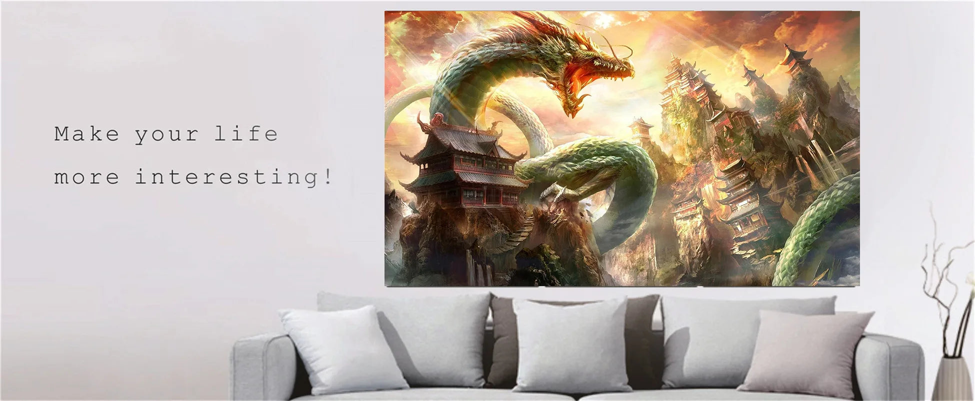 Canvas Painting, 5 Panel Dreamy Dandelion Decoration Wall Art