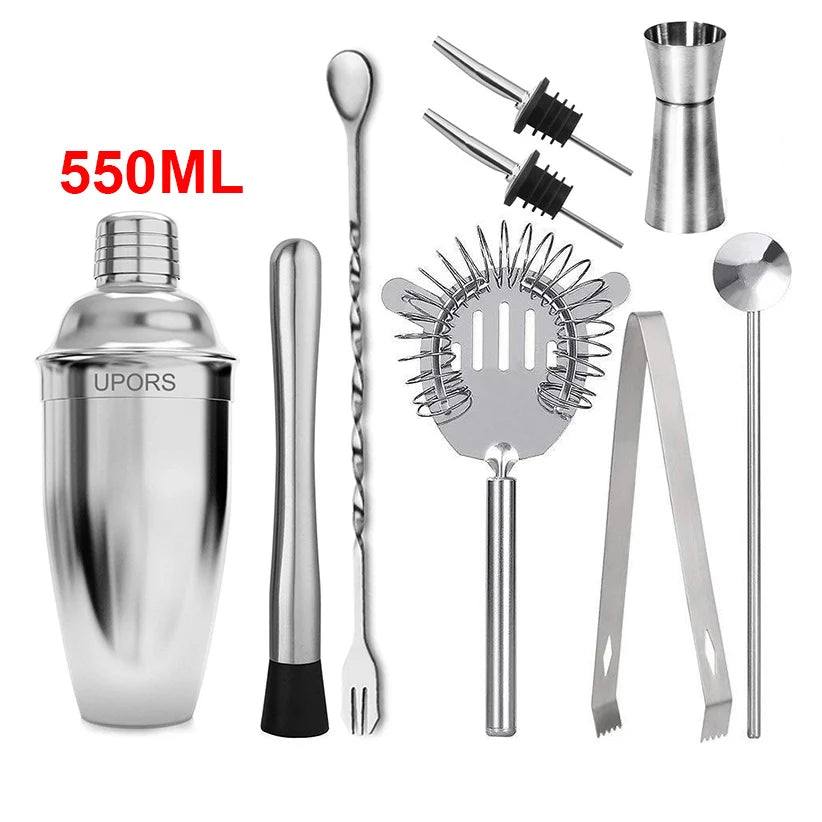 Home Kitchen: Cocktail Shaker: Stainless Steel Mixer - Boston Shaker for Bartenders - UPORS 550ML/750ML