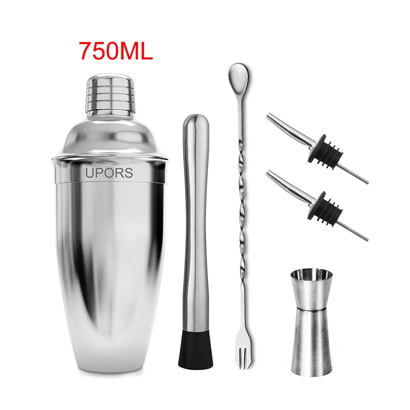 Home Kitchen: Cocktail Shaker: Stainless Steel Mixer - Boston Shaker for Bartenders - UPORS 550ML/750ML