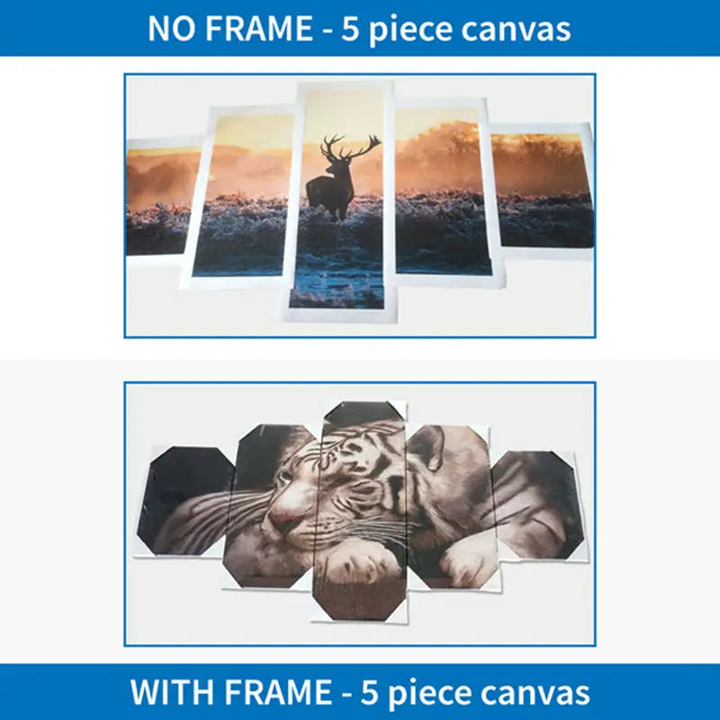 Home Decor: Wall Art: Canvas - Custom Painting - HD Print - 5 Panels, 4 Sizes - PENGDA