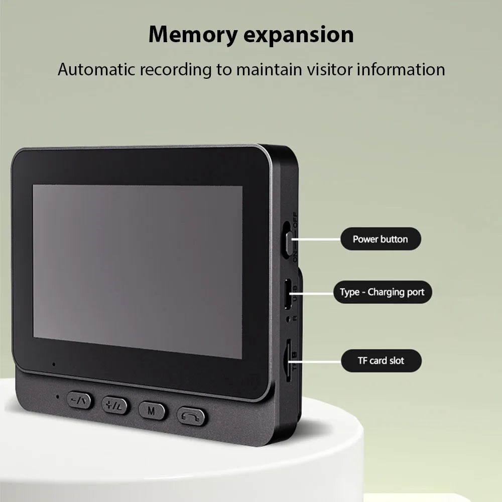 Home Security: WiFi Camera: Wireless 2.4G Intercom Doorbell - 4.3 Inch IPS Screen with BT connect - TwoWay Visual Connection