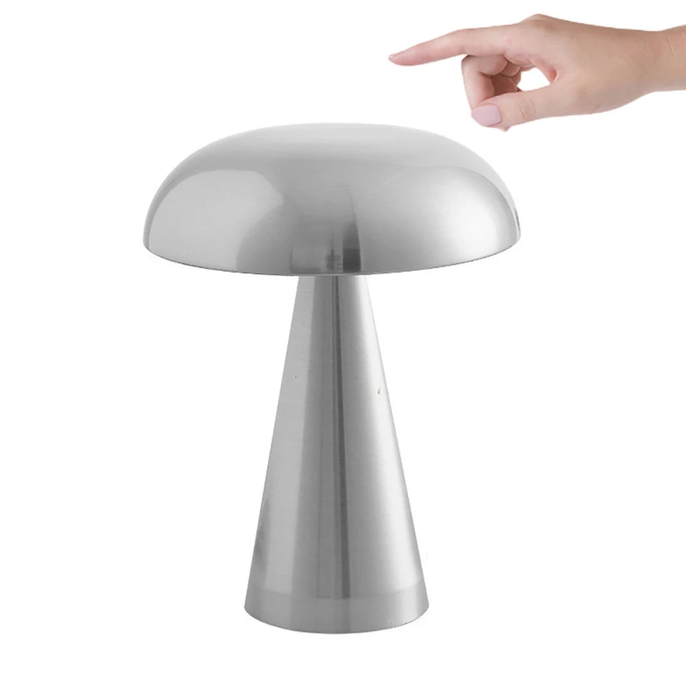 Home Decor: Lighting: LED Mushroom Bud Table Lamp - Rechargeable - Touch - Three-tone