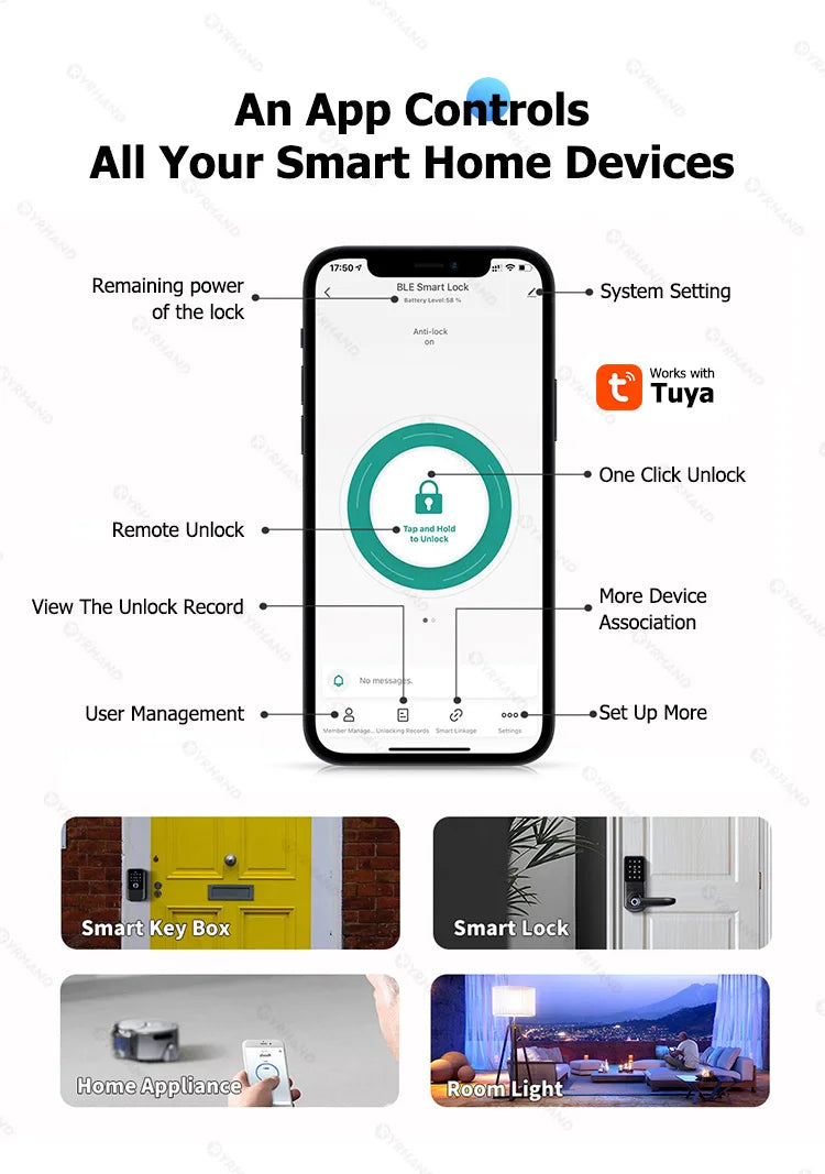 Electronic Lock-Bluetooth Smart, Lock Box Home Key, Wireless, Smart lock Box, Electronic Key Box App, Digital Code Bluetooth Key Safe Padlock for Host, TTlock Smartkey