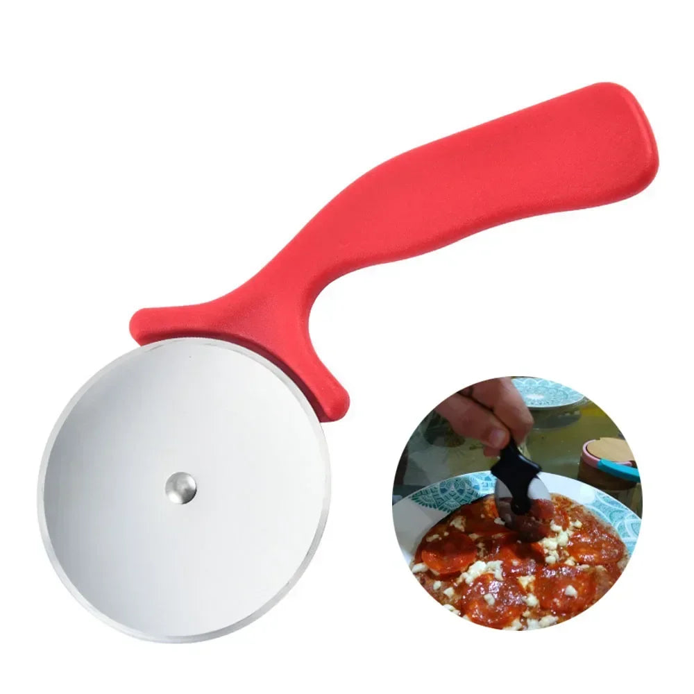 Home Kitchen: Pizza Cutter: Stainless Steel Pizza Cutter & Pastry Roller - Premium Kitchen Accessory for Baking and Cooking