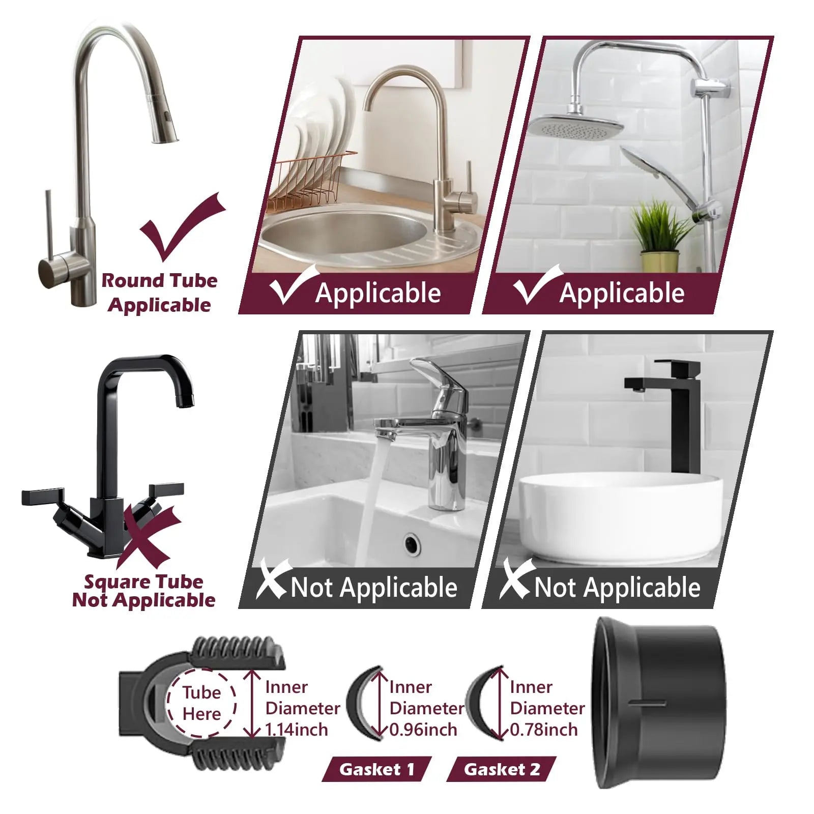 Kitchen Rack-Sink Faucet Organizer, Dish Sponge Holder, Adjustable Over Faucet for 0.7-1.1inch Round Water Pipe Rack
