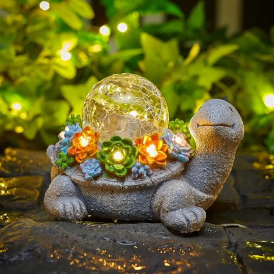 Solar-Powered LED Lights-Elephants, Garden Decor, Figurine, Succulent and Watering, Waterproof, Outdoor, Patio, Lawn, Balcony, Yard