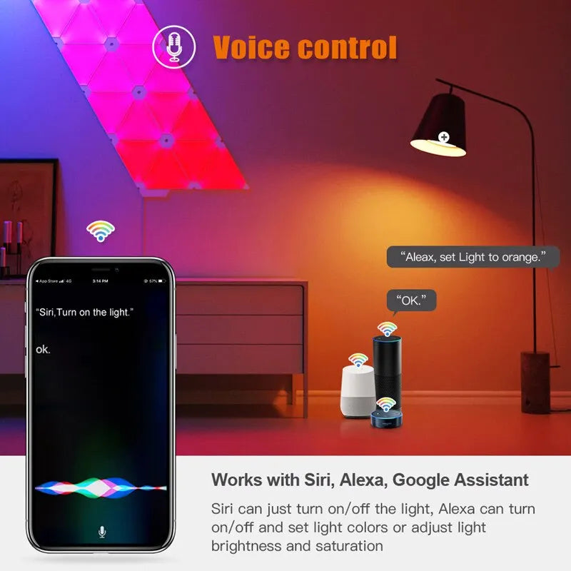 Smart LED Light Bulbs - RGB – E27 WiFi + Bluetooth, Tuya App Control, Works with Alexa & Google
