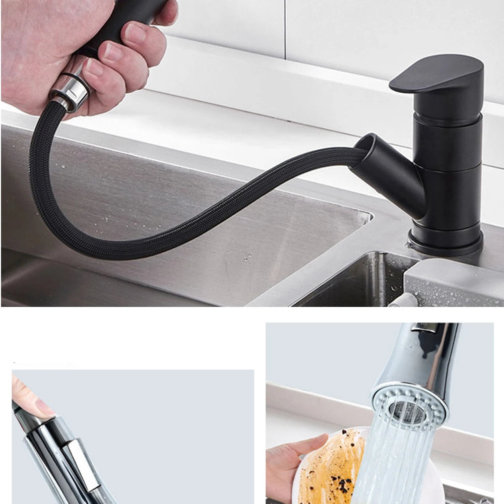 Kitchen Faucet-Head Pull Out Shower Nozzle, G1/2,  Sprayer Bathroom Sink Tap Replacement Accessory Black Silver Golden Head Aerator