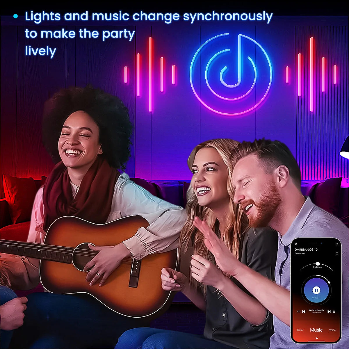 LED Rope Lights, Neon LED Lights For Bedroom Flexible LED Light Strip With Remote And APP Control RGB Lighting Strip