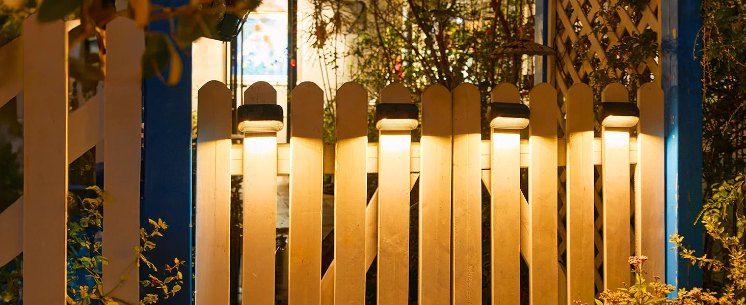 Solar-Powered LED Fence & Deck Lights (6 or 12 Pack) – Weatherproof Outdoor Wall Lighting for Patio & Yard