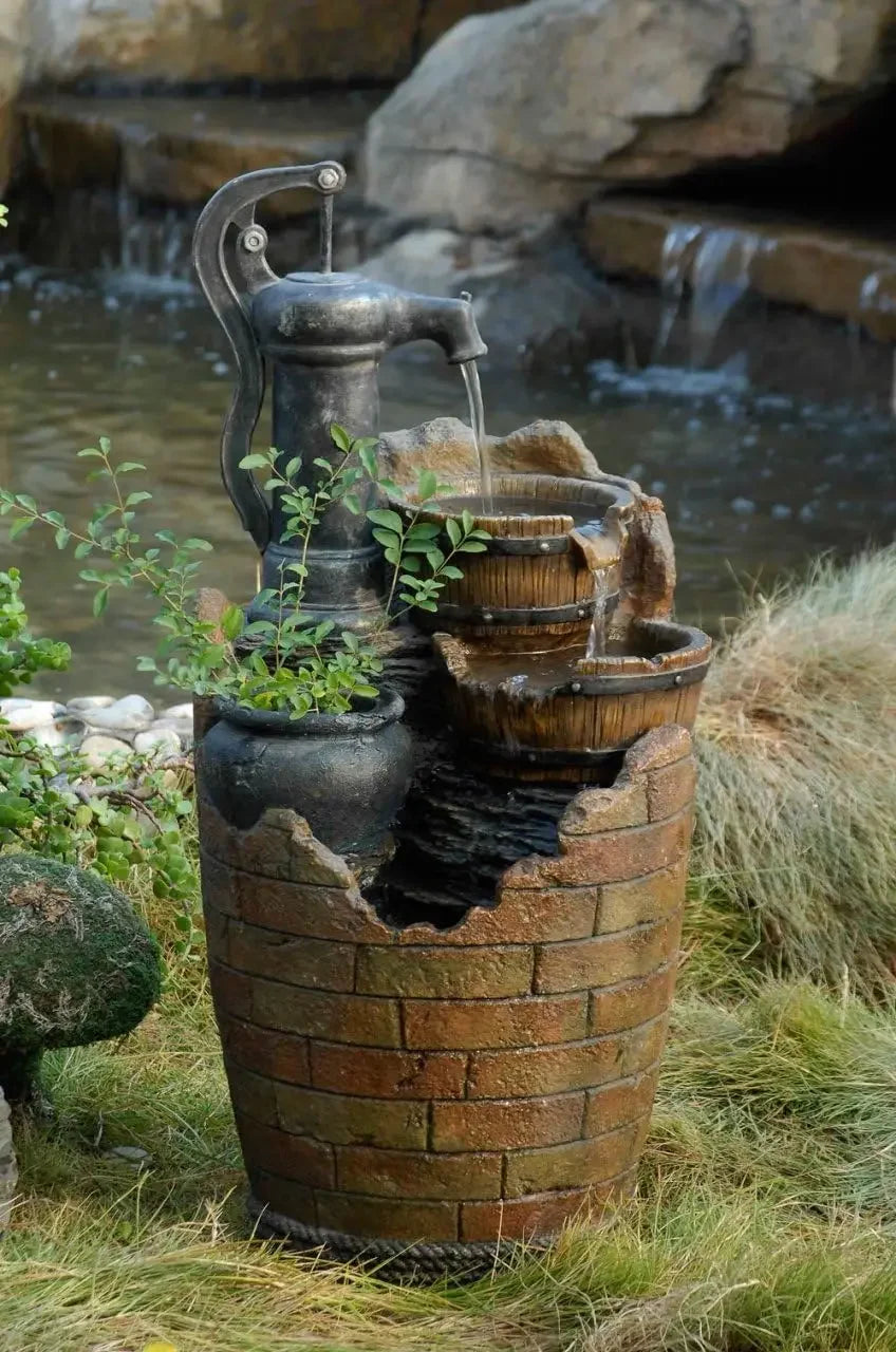 Water Fountain-Glenville Water Pump Fountain, Cascading Water Fountain
