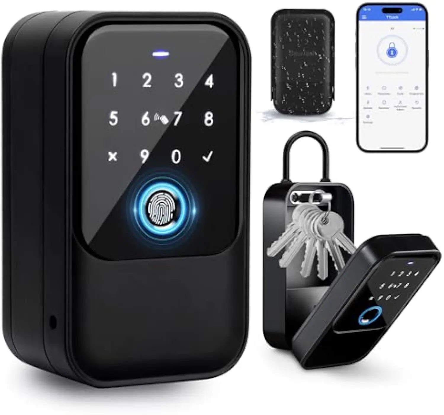 Electronic Lock-Bluetooth Smart, Lock Box Home Key, Wireless, Smart lock Box, Electronic Key Box App, Digital Code Bluetooth Key Safe Padlock for Host, TTlock Smartkey