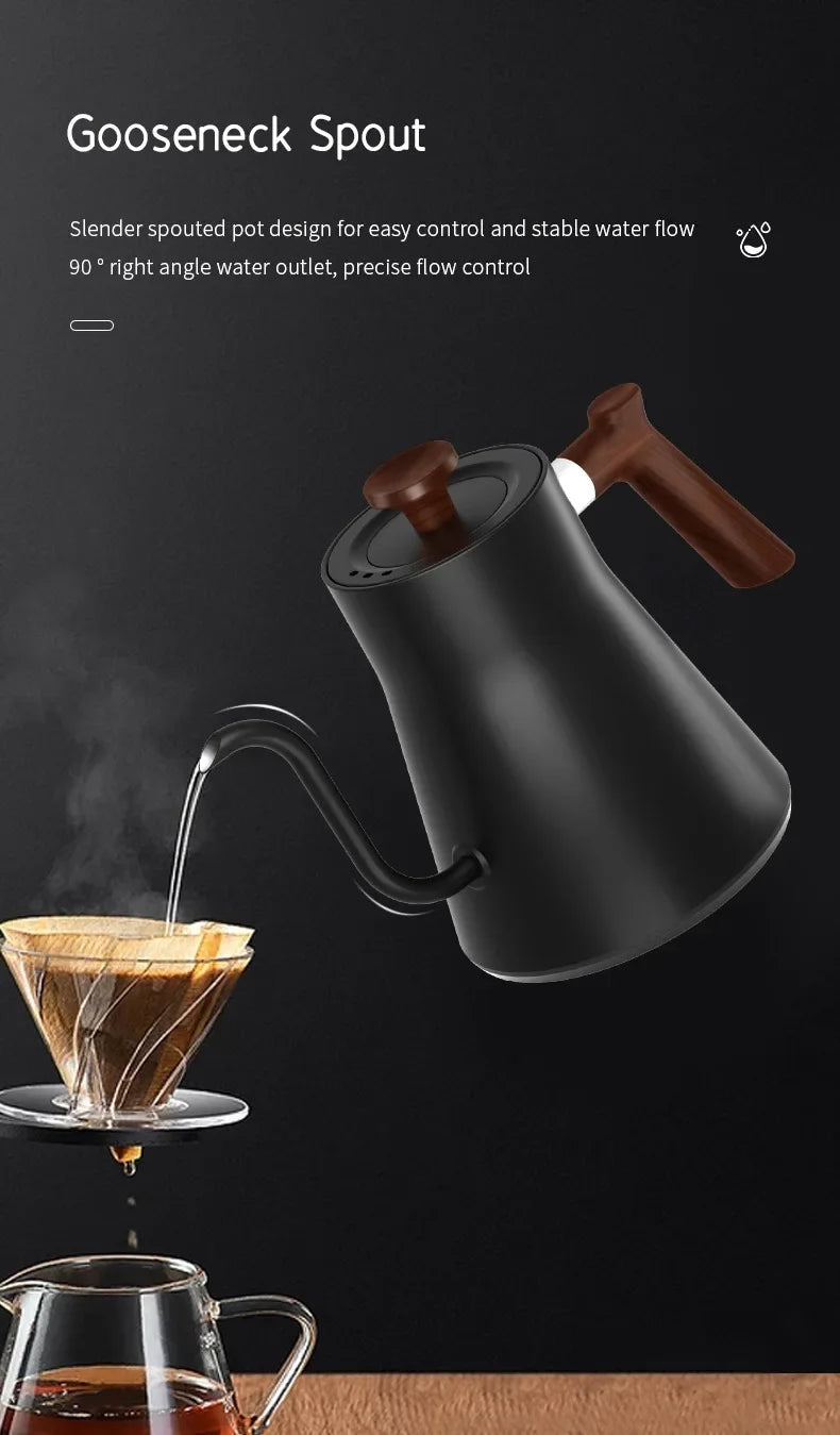 Electric Gooseneck Kettle - Intelligent 900ML – Precise Temp Control  Pot for Coffee, Tea & More