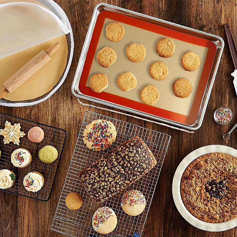 Home Kitchen: Baking Mat: Silicone - Heat Resistant - NonStick - Non-Skid - Food Grade for Pastry or Oven Air Fryer