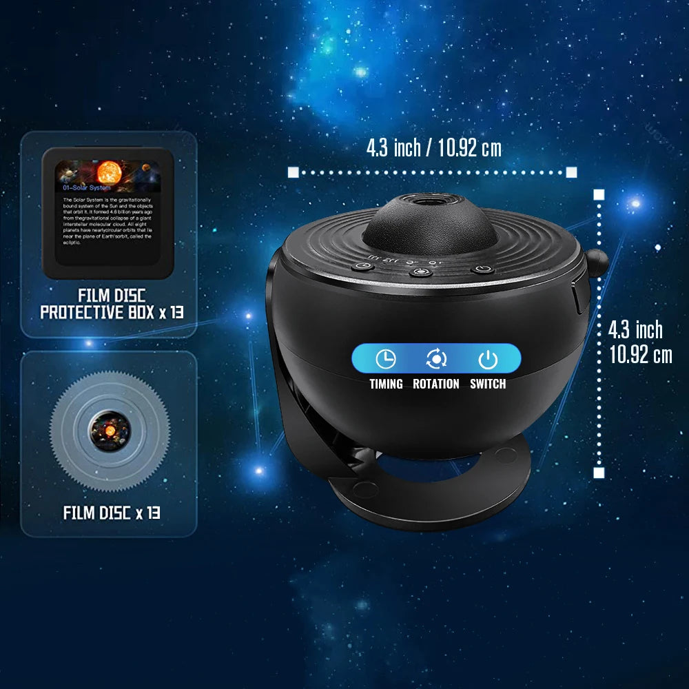 Home Gadget: Projector: Realistic Starry Sky Night Light - Galaxy, Planetarium, Star, Solar System, Constellation, Moon