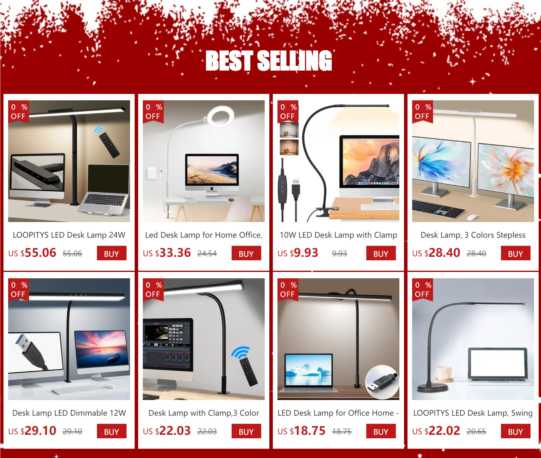 LED Desk Lamp- 3 Colors, Stepless Dimming, LED Desk Lamps, Adjustable Memory Desk Light, with Clamp Touch Control