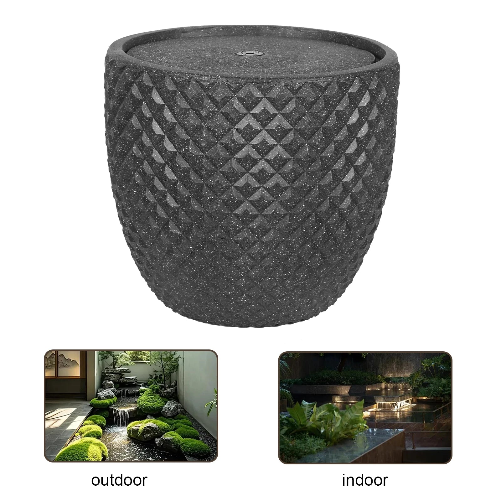Water Fountain-LED Lights, Solar Powered, Water Pump, 14 In High, Freestanding Fountain, Garden Fountain