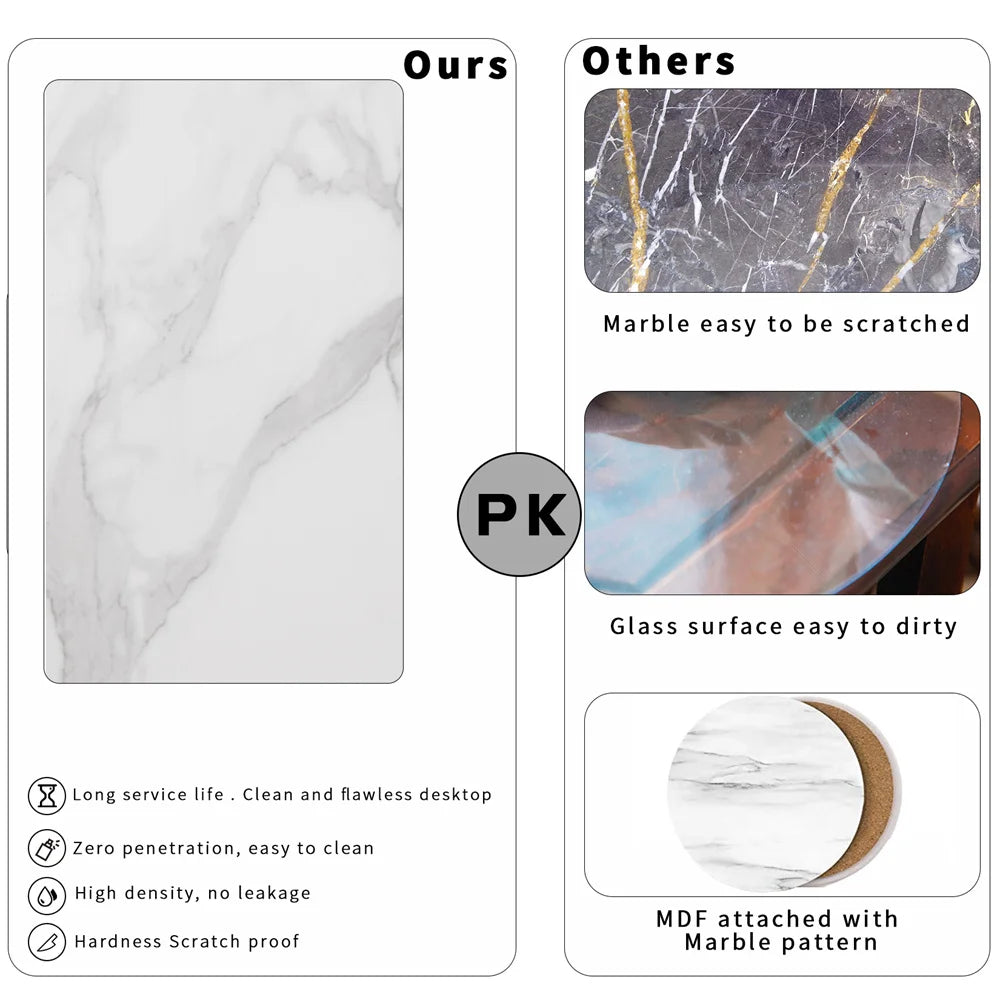 Accent Table - Marble & Gold Nesting – Set of 2 - Modern Round with Stylish Storage Design