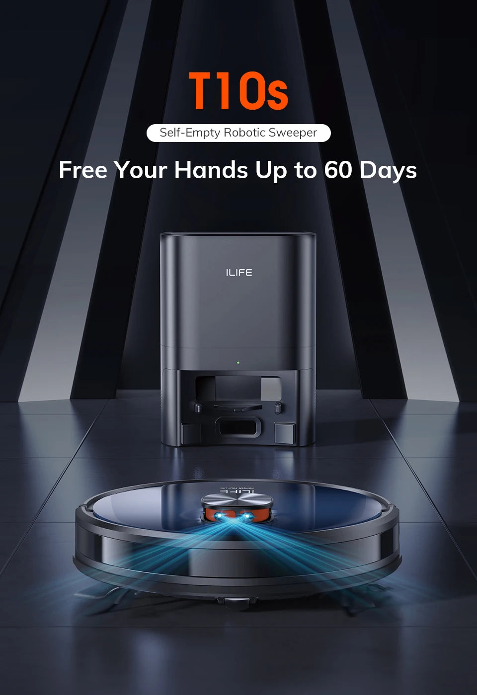 Vacuum - LDS Robot Vacuum Cleaner with ILIFE T10s – Powerful 3000Pa Suction & Remote App