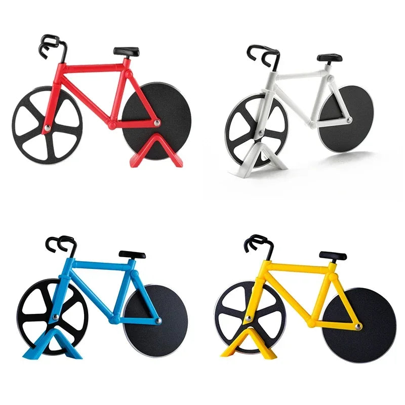 Stainless Steel Bicycle-Shaped Pizza Cutter – Wheel Slicer & Fun Kitchen Tool