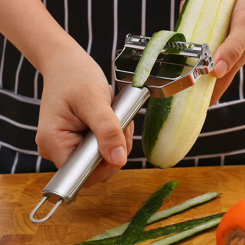 Home Kitchen: Utensil: Vegetable Peeler Stainless Steel Double-Head Peeler Multi-Function Fruit and Vegetable Peeler | Household Melon Planer