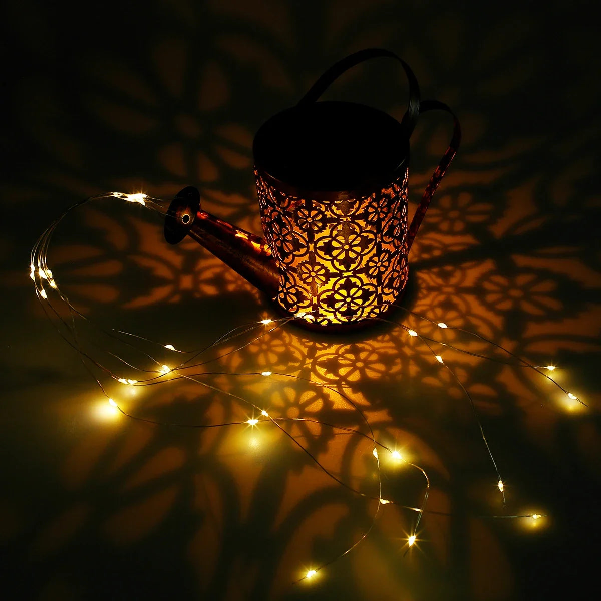 Solar-Powered LED Watering Can Lantern – Waterproof Hanging Kettle Light for Outdoor Garden & Lawn Decor