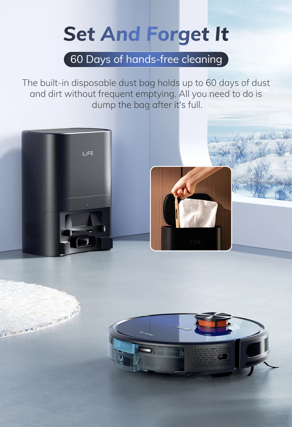 Vacuum - LDS Robot Vacuum Cleaner with ILIFE T10s – Powerful 3000Pa Suction & Remote App